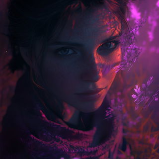 Contourgloam style, Midjourney V6.1: photographic portrait of female protagonist