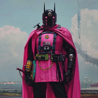 Via Alba style, Midjourney V6.1: concept art character design of retropunk steam knight