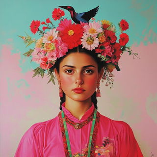 Via Alba style, Midjourney V6.1: traditional folk art