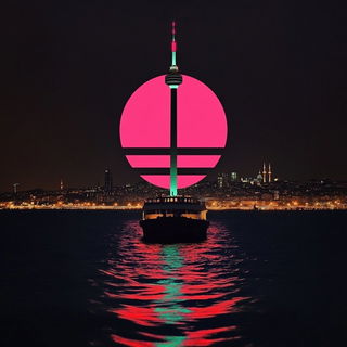 Via Alba style, Midjourney V6.1: bold minimalist logo design for Istanbul city municipal services