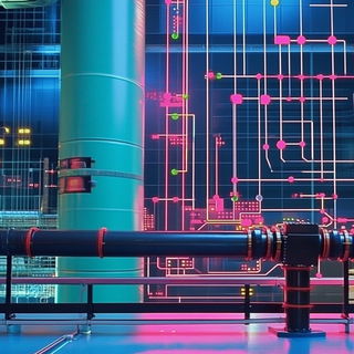 Via Alba style, Midjourney V6.1: technical infrastructure blueprint schematics