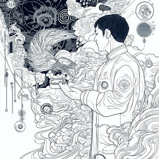 Machinolith style, Midjourney V6.1: editorial illustration for popular scientific magazine cover
