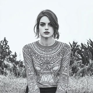 Machinolith style, Midjourney V6.1: photographic portrait of female protagonist