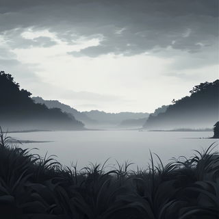 Migrant Starboard style, Midjourney V6.1: realistic landscape photograph of quiet dawn