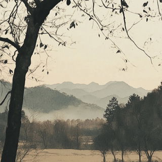 Cryostage style, Midjourney V6.1: realistic landscape photograph of quiet dawn