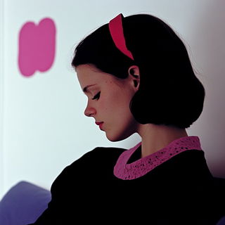 Tealphantasmics style, Midjourney V6.1: photographic portrait of female protagonist
