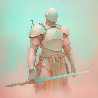 Terrarium Tier style, Midjourney V6.1: concept art character design of retropunk steam knight