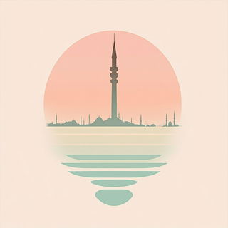 Terrarium Tier style, Midjourney V6.1: bold minimalist logo design for Istanbul city municipal services