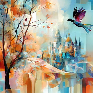 Elepharchipelago style, Midjourney V6.1: retro fairy-tale illustration