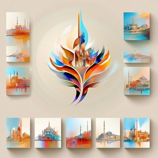 Elepharchipelago style, Midjourney V6.1: bold minimalist logo design for Istanbul city municipal services
