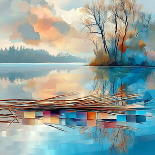 Elepharchipelago style, Midjourney V6.1: realistic landscape photograph of quiet dawn