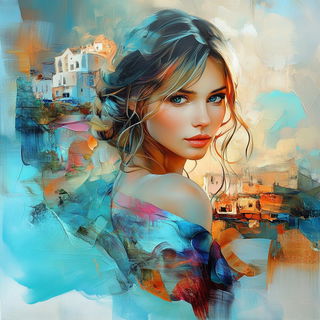 Elepharchipelago style, Midjourney V6.1: photographic portrait of female protagonist