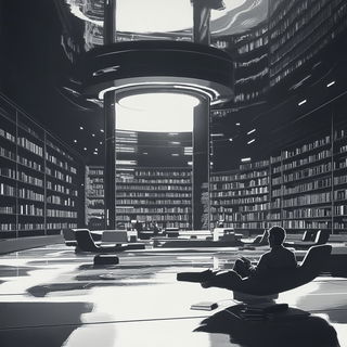 Chrysalid Interior Bureau style, Midjourney V6.1: Midlibrary