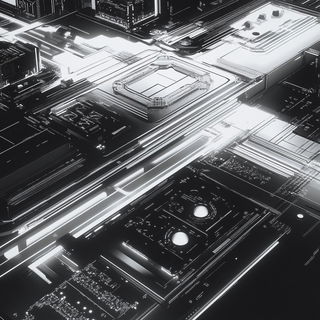 Chrysalid Interior Bureau style, Midjourney V6.1: technical infrastructure blueprint schematics