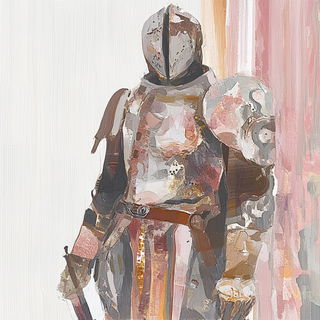 Embercliff Striation style, Midjourney V6.1: concept art character design of retropunk steam knight
