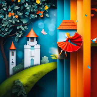 Ornathalume style, Midjourney V6.1: retro fairy-tale illustration