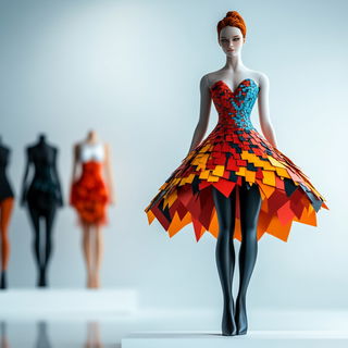 Ornathalume style, Midjourney V6.1: haute-couture fashion outfit