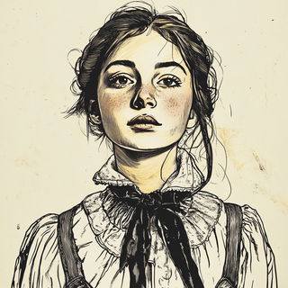 Papercastle Panoramics style, Midjourney V6.1: photographic portrait of female protagonist