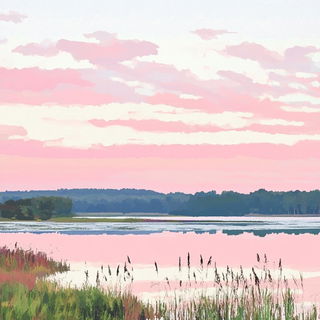 Hollowhill Presswork style, Midjourney V6.1: realistic landscape photograph of quiet dawn