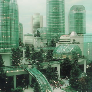 Blackline Astral Folklore style, Midjourney V6.1: megacity with futuristic bioarchitecture