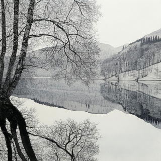 Spherette style, Midjourney V6.1: realistic landscape photograph of quiet dawn