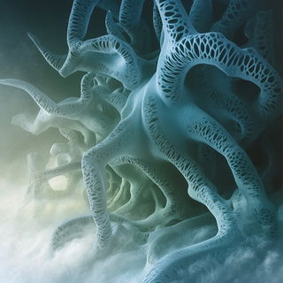 Crosshatch Orogeny style, Midjourney V6.1: abstract 3D render