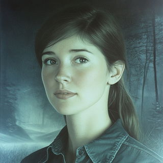 Crosshatch Orogeny style, Midjourney V6.1: photographic portrait of female protagonist