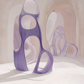 Aeromarbled style, Midjourney V6.1: abstract 3D render