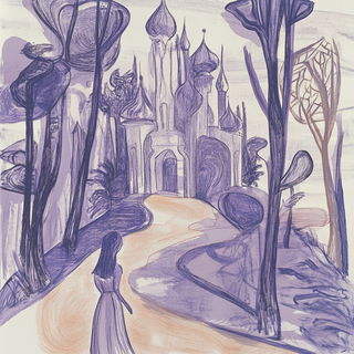 Aeromarbled style, Midjourney V6.1: retro fairy-tale illustration