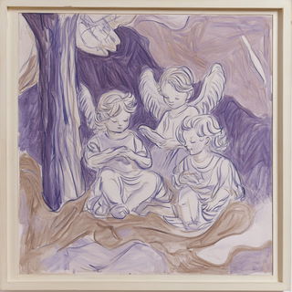 Aeromarbled style, Midjourney V6.1: classical 18th-century oil painting