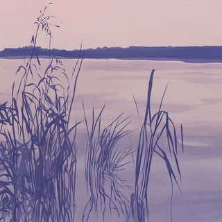 Aeromarbled style, Midjourney V6.1: realistic landscape photograph of quiet dawn