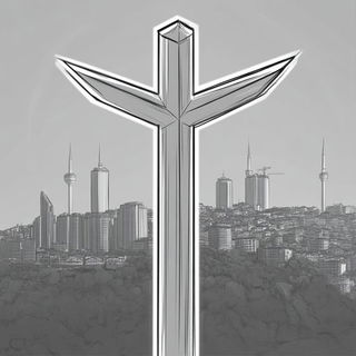 Ornacurva style, Midjourney V6.1: bold minimalist logo design for Istanbul city municipal services