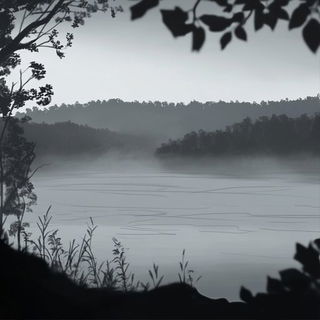 Ornacurva style, Midjourney V6.1: realistic landscape photograph of quiet dawn