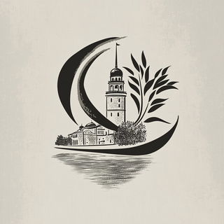 Azurite Terracottaism style, Midjourney V6.1: bold minimalist logo design for Istanbul city municipal services