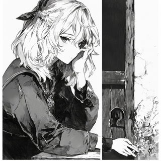 Azurite Terracottaism style, Midjourney V6.1: black-and-white manga comic strip