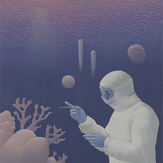 Mistcut Collage style, Midjourney V6.1: editorial illustration for popular scientific magazine cover