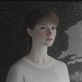 Mistcut Collage style, Midjourney V6.1: photographic portrait of female protagonist