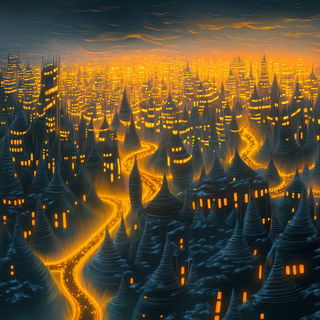 Clayframe Minimalism style, Midjourney V6.1: megacity with futuristic bioarchitecture