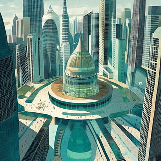 Aorticastellation style, Midjourney V6.1: megacity with futuristic bioarchitecture