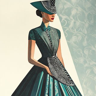 Aorticastellation style, Midjourney V6.1: haute-couture fashion outfit