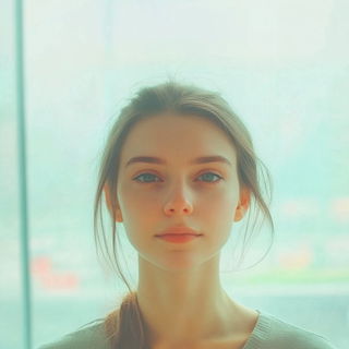 Umbra Transit Studio style, Midjourney V6.1: photographic portrait of female protagonist