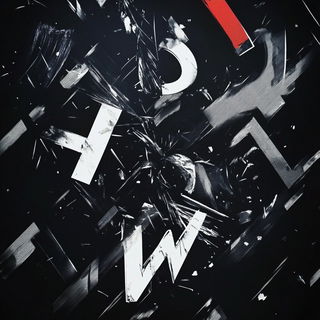 Needle Eden style, Midjourney V6.1: typographic composition with large letters