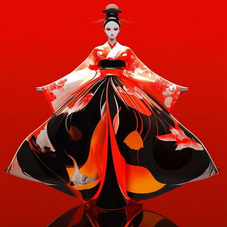 Cliffmaskism style, Midjourney V6.1: haute-couture fashion outfit