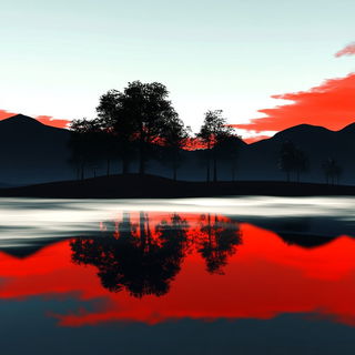 Cliffmaskism style, Midjourney V6.1: realistic landscape photograph of quiet dawn
