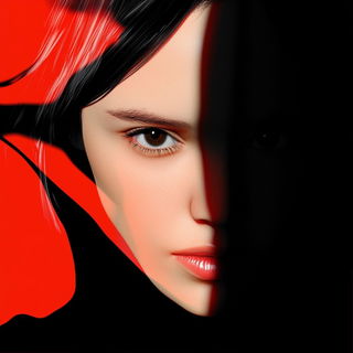 Cliffmaskism style, Midjourney V6.1: photographic portrait of female protagonist