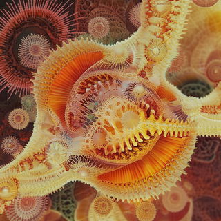 Ornascale style, Midjourney V6.1: abstract 3D render