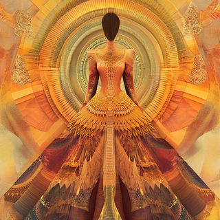 Ornascale style, Midjourney V6.1: haute-couture fashion outfit