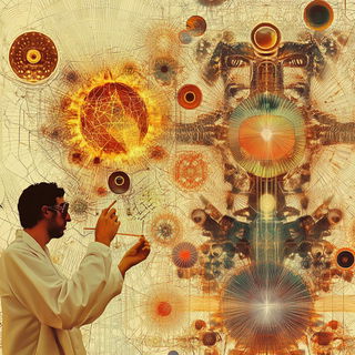 Ornascale style, Midjourney V6.1: editorial illustration for popular scientific magazine cover
