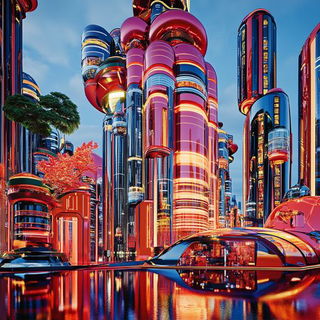 Stratford Observatory style, Midjourney V6.1: megacity with futuristic bioarchitecture