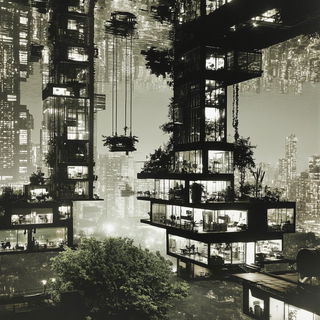 Blacktower Aria style, Midjourney V6.1: megacity with futuristic bioarchitecture